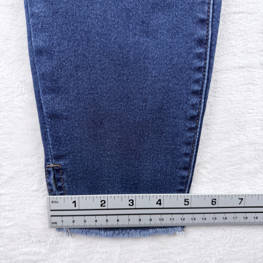 Nicole Miller Jeans Soho High Rise Ankle Skinny Dark Wash Raw Hem Size 6 - Picture 9 of 10